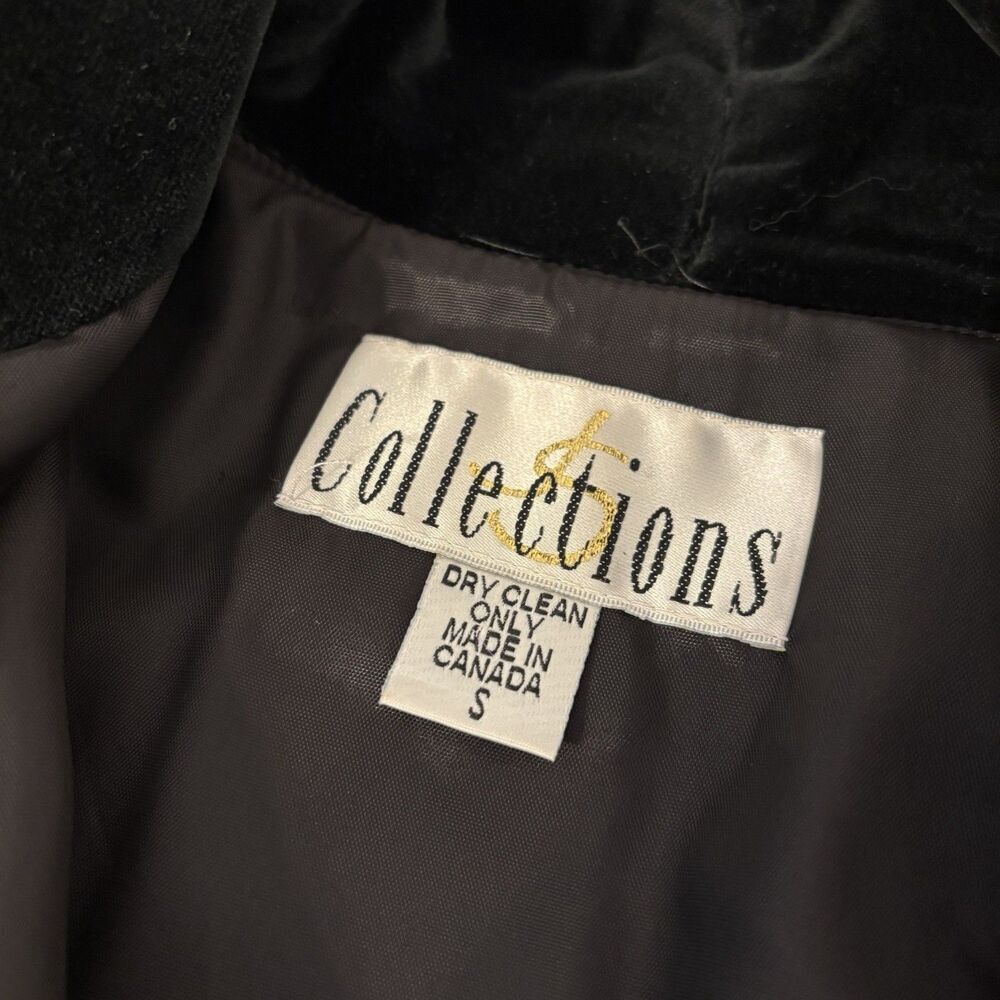 Vintage Black Velvet Long Opera Coat Dress Gothic Evening J S Collections Small - Picture 10 of 12